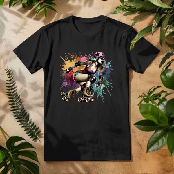 T-Shirt Black Men Roller Skater 3