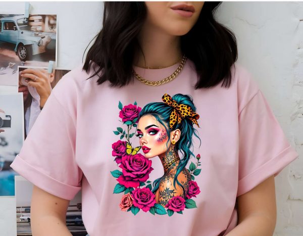T-Shirt Women Pink Rose 2