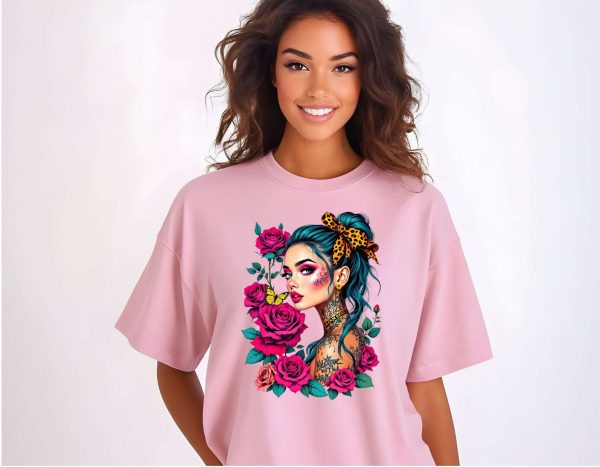 T-Shirt Women Pink Rose 4