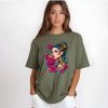 T-Shirt Women Green Rose 2
